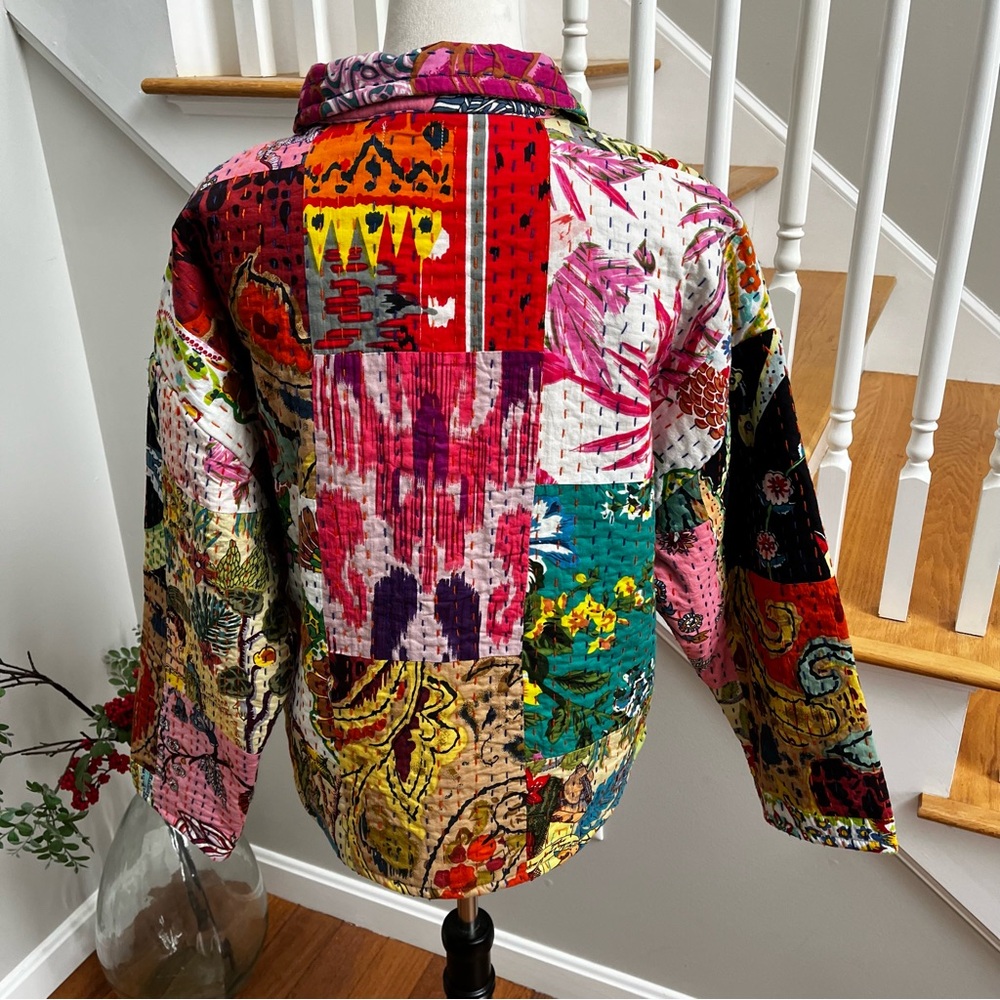 Dylan Medium Quilted Patchwork Jacket Boho Folklo… - image 6